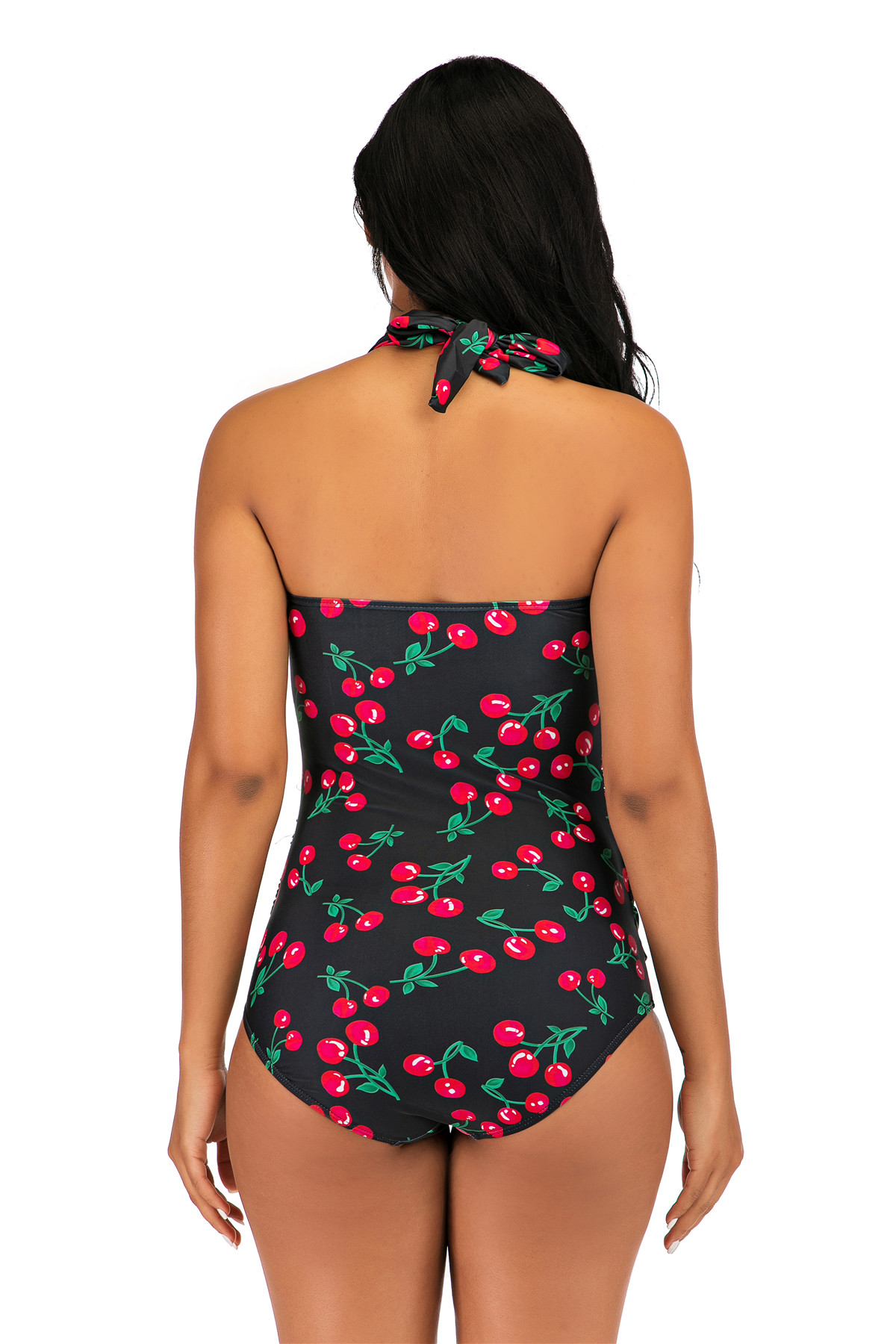 Sexy cherry printed hot sale women swimsuit one-piece swimwear