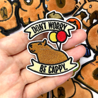 Dessin animé Capybara brodé Patch drôle Animal fer sur appliques ensemble pour vêtements sac chapeau jean bricolage décoration