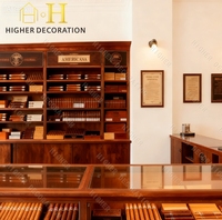 Vitrine à tabac en bois sur mesure, éclairage, aménagement de magasin de cigares, meubles en gros, fumée