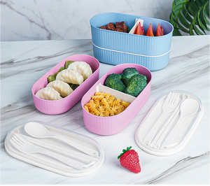 Lonchera Portátil SYH663 Apta para Microondas, Contenedor de Alimentos de Grado Alimenticio con Paja de Trigo y PP, Apta para Lavavajillas - Product Image 2