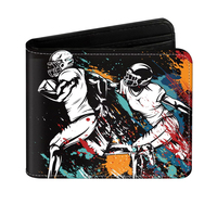 Garçons Jeux Vidéo Conception En Cuir Coin Poche ID Fenêtre Rfid Blocage Fermeture Éclair Noir Sac À Main Portefeuille pour Hommes Garçon Mâle Jeunesse Adolescent