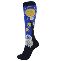 Yueli Offre Spéciale nouvelles chaussettes de Compression en cours d'exécution Mona Lisa chaussettes à motif de caractère personnalisées
