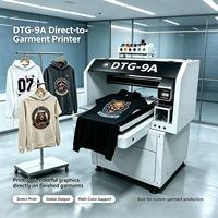 Nouvelle imprimante DTG entièrement automatique avec nettoyage automatique des têtes d'impression, machine tout-en-un pour l'impression directe sur vêtements, pour impression multicolore sur matériaux flexibles