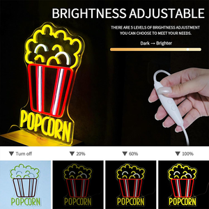 Letrero Luminoso de Palomitas de Maíz, Luces LED de Comida, Letreros de Aperitivos para Cine, Cine en Casa, Tienda de Aperitivos, Cocina, Sala de Video, Cafetería, Bar, Fiesta, Cuarto de Juegos - Product Image 5