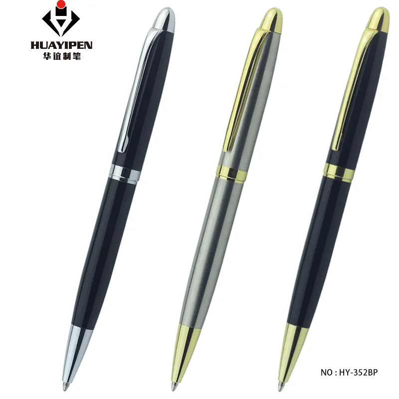 Stylo double à bille en métal en gros du fabricant, stylo de luxe de haute qualité avec logo personnalisé