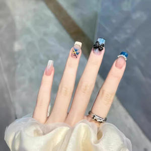 105Qingqiu Nuevo Estilo <span class=keywords><strong>2023</strong></span> Otoño/Invierno Pegatinas Cuadradas para <span class=keywords><strong>Uñas</strong></span>, Puntas <span class=keywords><strong>de</strong></span> <span class=keywords><strong>Uñas</strong></span> Usables Hechas a Mano, Famosas en Internet, para Dedos Cortos - Product Image 2