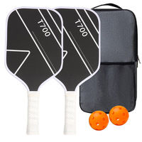 Ensemble de raquettes de pickleball portables sans bordure, en fibre de carbone thermoformée, personnalisées, durables, approuvées USAPA, pour la vente en gros