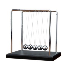 Pendolo <span class=keywords><strong>di</strong></span> <span class=keywords><strong>Newton</strong></span> Quadrato in Acciaio Inossidabile, Ornamento da Scrivania per Casa e Ufficio, Decorazione Creativa con Base in Plastica e Sfera in Metallo Permanente - Product Image 5
