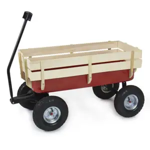 HOT Sale 4 Wheel Wooden Kids Serving Garden Toy Cart Wagon