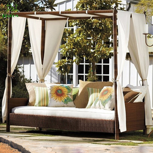 <span class=keywords><strong>Lit</strong></span> de soleil de luxe avec auvent, <span class=keywords><strong>lit</strong></span> de jour pour patio, dernier design, meubles en rotin, <span class=keywords><strong>lit</strong></span> de soleil en rotin d'extérieur, chaise longue avec auvent - Product Image 1