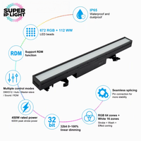 Barres de lumière stroboscopiques LED RGB WA étanches IP65 pour scène, projecteurs à effet wash extérieur avec contrôle DMX RDM, raccordement sans coupure