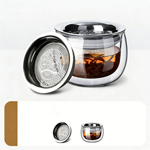 Offre Spéciale : Infuseur à Thé Personnalisé en Acier Inoxydable 304 avec Anneau en Silicone Anti-Chute et Motif <span class=keywords><strong>Chinois</strong></span> Traditionnel pour Théière - Product Image 5