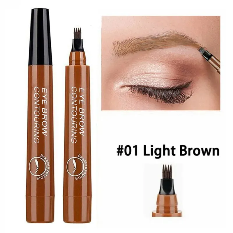 3D Eyebrow Pen Waterproof Fork Tip Eyebrow Tattoo Pencil Long Lasting Professional Fine Sketch Liquid Eye Brow Pen