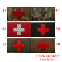 Badge de sauvetage réfléchissant en nylon suisse avec fermeture auto-agrippante, croix médicale réfléchissante, brassard d'identification nocturne, patch moral