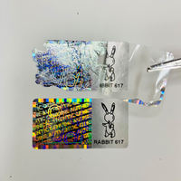 Autocollant holographique à usage unique avec numéro de série, logo personnalisé, imperméable