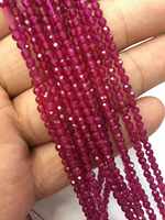 Perles de pierre rubis à facettes de 3mm pour la fabrication de bijoux