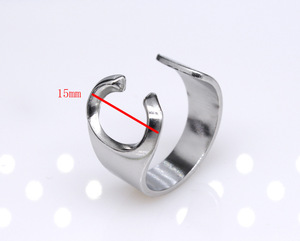 Anillo Abierto de Acero Inoxidable Unisex Estilo Ins, Chapado en Oro, con Letras Grandes 18k26 Personalizadas, para el Dedo Índice - Product Image 6
