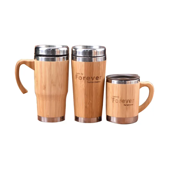 Elegant shape 450ml Bamboo vacuum flask with slide lock lid, Insulated Stainless Steel Bamboo Coffee Mug/Coffee Set/Moka Cup