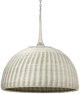 Wabi-sabi contemporain <span class=keywords><strong>tambour</strong></span> cuisine île suspension lampe lanterne médiévale décoration de la maison rotin naturel tissé à la main suspension - Product Image 3