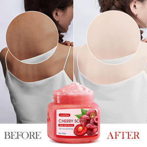 Vente en gros de marque privée, gommage naturel pour le visage et le corps à la pêche <span class=keywords><strong>jaune</strong></span> cerise, exfoliant, blanchissant, éclaircissant, gommage corporel au sucre - Product Image 2