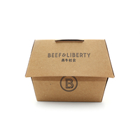 Custom usa e getta per uso alimentare cartone per Hamburger scatola di carta Kraft carta Snack imballaggio per torta lamina d'oro Upack