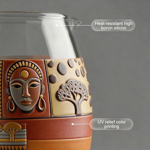 Tasses à café en verre premium de 350 ml avec poignée, verres à thé transparents pour boissons chaudes et froides, Americano, Cappuccino - Product Image 6