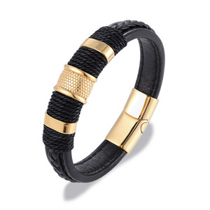 Silver Plated Clasp <b>Red</b> Blue Leather Thread <b>Bracelet</b> Casual Sporty Adjustable Men Fashion Jewelry Gift - Product Image 3