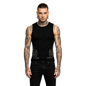 Débardeur de fitness rétro américain original en polyester/coton écologique à séchage rapide avec strass, coupe ajustée, pour femmes et hommes, idéal pour la course à pied - Product Image 1