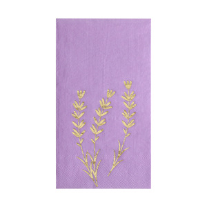 Serviette jetable en papier 2 plis, violet lavande, imprimée or, en pâte de bois vierge, pour les <span class=keywords><strong>invités</strong></span> de vos fêtes et événements - Product Image 5