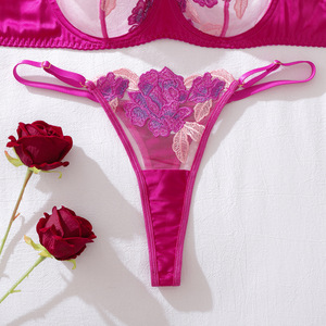 KISS ME ANGEL Set di Lingerie Sexy con Ricamo Floreale in Pizzo, Reggiseno Push-Up e Perizoma per Donne, Abbigliamento <span class=keywords><strong>Romantico</strong></span> da Notte, Regalo di San Valentino - Product Image 5