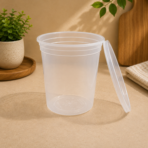 Vasos Desechables de Plástico PP con Tapas Seguras, Recipientes Reutilizables para Comida para Llevar, Bocadillos y Sopas - Product Image 1