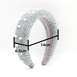 Dream Fashion Hand genähte Kristall Designer <span class=keywords><strong>Pearl</strong></span> Custom <span class=keywords><strong>Pearl</strong></span> Stirnbänder für Frauen aus China Luxus Bling Haarband - Product Image 3