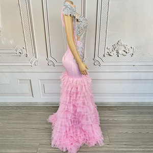 नोवेपन Y4053 कपड़े निर्माताओं ने गुलाबी पुफी के कपड़े गुलाबी प्यूफी चिक राजकुमारी लड़की पार्टी कपड़े - Product Image 2