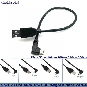 Câble de données USB 2.0 mâle vers Mini USB <span class=keywords><strong>B</strong></span> Type 5 broches, coudé à 90 degrés (<span class=keywords><strong>haut</strong></span>, <span class=keywords><strong>bas</strong></span>, <span class=keywords><strong>gauche</strong></span>, <span class=keywords><strong>droite</strong></span>), 0,25 m/0,5 m - Product Image 1