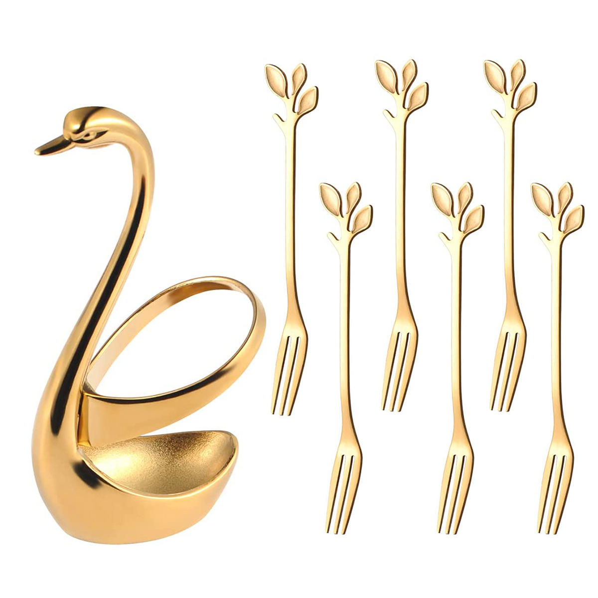 gold swan base with 6 fork