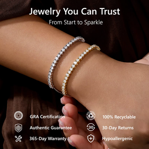 กำไลข้อมือเพชรโมอิสซาไนต์ VVS GRA ของ Loved Creations รุ่น Inspirational Morris Code MAMA ชุบทอง 14K สำหรับผู้หญิง - Product Image 4