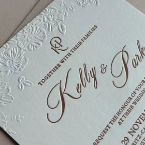Invitaciones de Boda de Lujo con Relieve y Sobre, Tarjetas de Invitación Personalizadas con Lámina Dorada para Despedida de Soltera, Elegantes y Personalizadas - Product Image 4