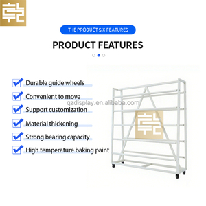 Nhà Sản Xuất Tùy Chỉnh Hai Mặt Vải Cuộn Chủ Hiển Thị Giá Bán Lẻ Thảm Kệ Khăn Trải Bàn Da Đứng Với Bánh Xe - Product Image 3