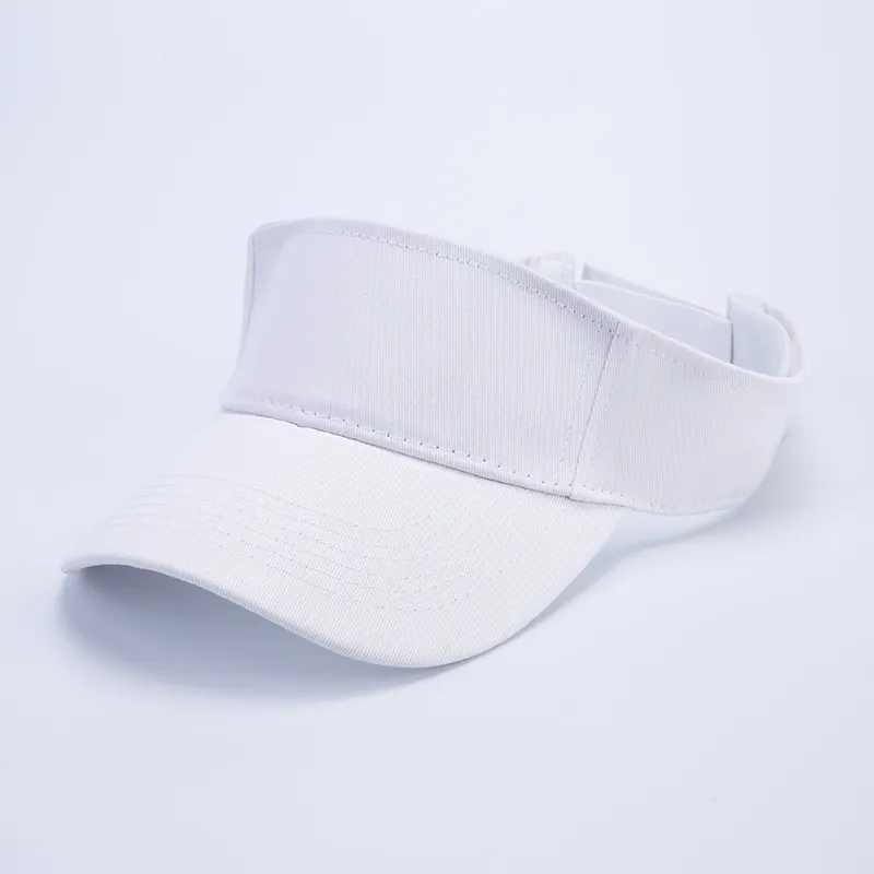Atacado cor sólida chapéu Impresso Logo Visor Ao Ar Livre Praia Ajustável Sun Cap Quick Fast Dry Visor Chapéus Para as mulheres