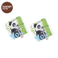 Colgador de gancho de bolsa de animales decorativos de plástico Panda lindo de alta calidad