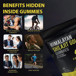 Gomitas de Shilajit del Himalaya Puro, 60 Unidades, con Ashwagandha y Ácido Fúlvico, Suplemento en Gomitas - Product Image 4