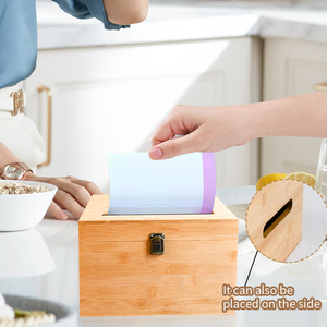 Porte-sac poubelle extra large Distributeur de sac poubelle en rouleau sous l'évier Poubelle de cuisine murale en bambou - Product Image 5