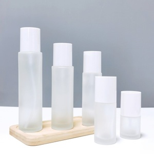 Ensemble de flacons de lotion en verre givré écologiques, flacons pulvérisateurs, crème cosmétique pour l'emballage des soins de la peau - Product Image 5