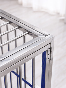 Chất lượng cao gấp thép không gỉ Dog Crate với mô hình rắn Pet kennel bao gồm khay nhựa Pallet - Product Image 5