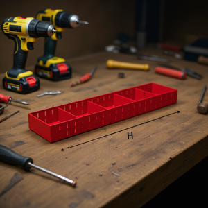 RBL1 <b>Tool</b> <b>Storage</b> Tray 5003 Red Metal Organized Compartmentalized Long Length For Workshop Use - Product Image 3