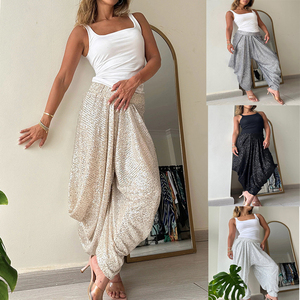 <span class=keywords><strong>Pantalon</strong></span> à paillettes ample de fête en gros <span class=keywords><strong>Pantalon</strong></span> lanterne décontracté à taille élastique décontracté - Product Image 2