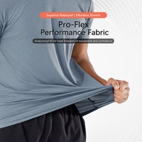 T-Shirt Sportiva da Uomo Personalizzata OEM con Logo Stampato, Anti-Pilling, Traspirante, Morbida, Elasticizzata, di Alta Qualità