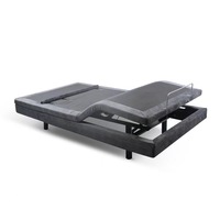 Lit électrique multifonctionnel réglable à quatre moteurs avec soutien lombaire, cadre métallique, télécommande intelligente, réglage hauteur, pour chambre à coucher