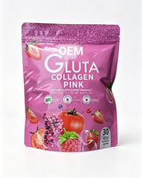 Private Label 30 Porties GLUTA COLLAGEEN ROZE Poeder Supplement Huidverzorging Gemengde Fruit Smaak Fabriekslevering