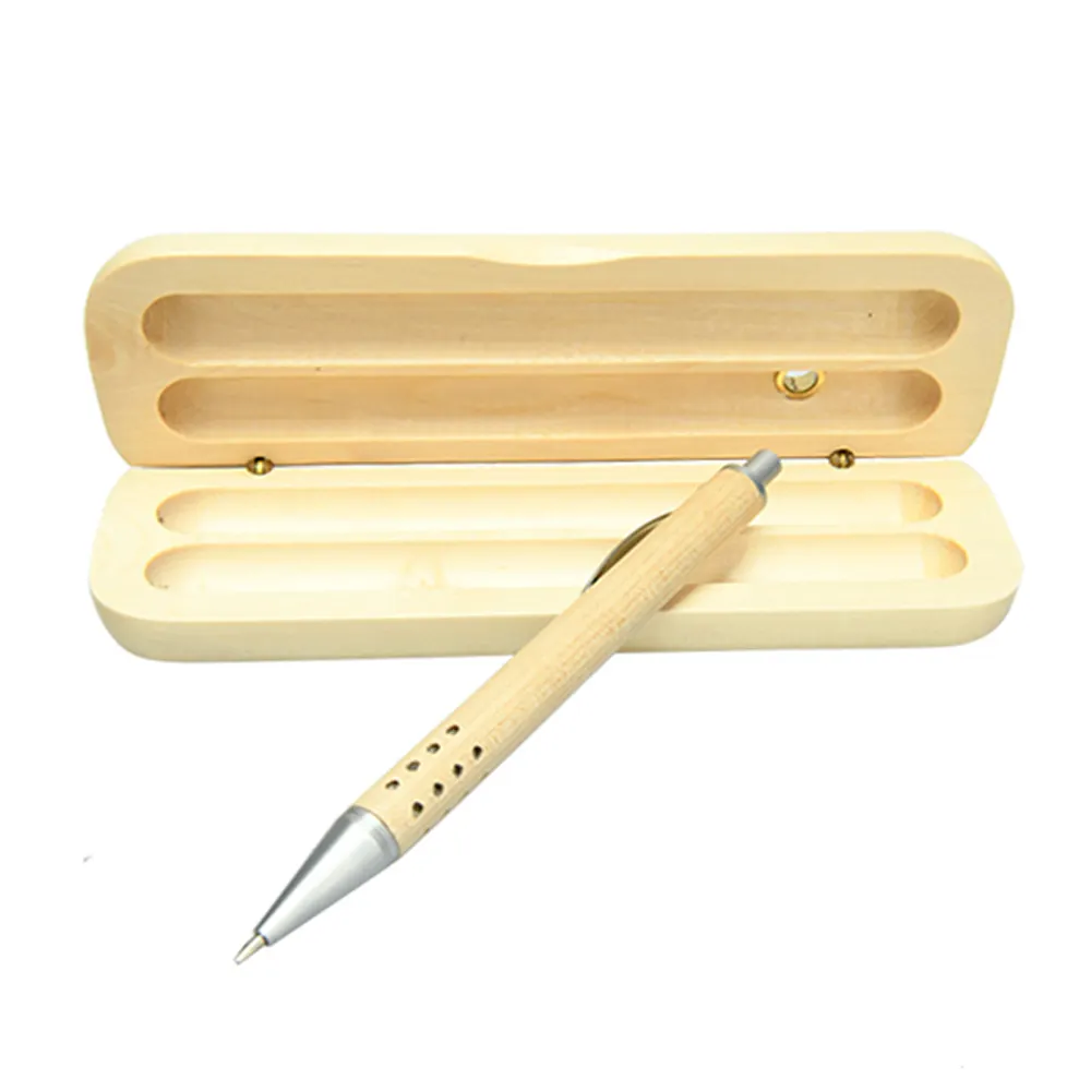 هدايا الشركات نحت خشبي قلم حبر جاف 24 حفرة صندوق خشبي هدية الشركات التجارية القلم الهدايا الترويجية للشركات